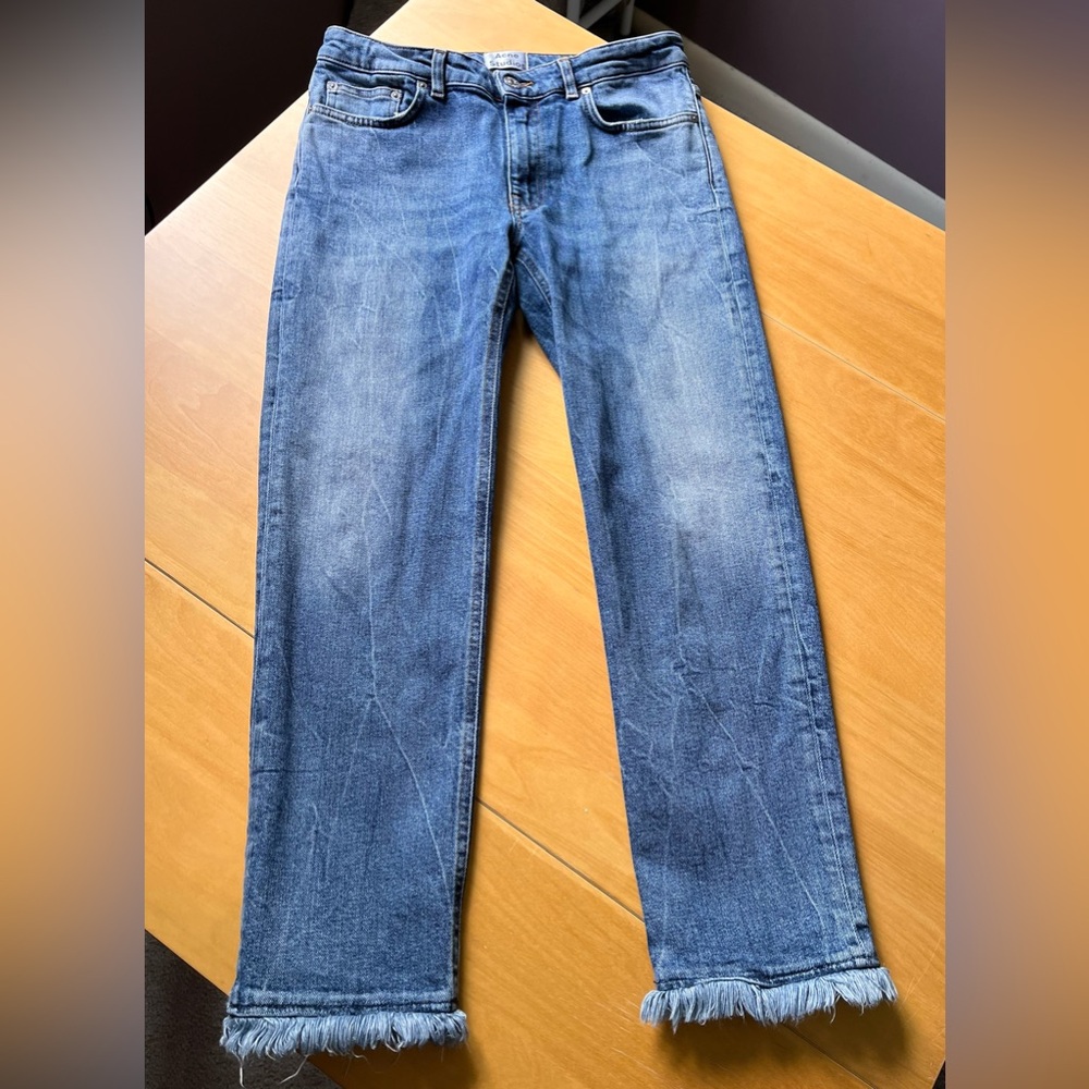 Acne Studios Women Jeans Skinny Fringe Blue Denim Size 27/32 ( S, 4 )